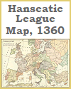 Hanseatic League Map, 1360