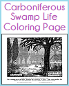 Carboniferous Swamp Life Coloring Page