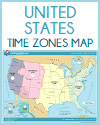 United States Time Zones Printable Map
