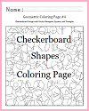 Checkerboard Shapes Coloring Page