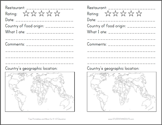Restaurant Passport for Kids - Free to print (PDF file) with project instructions.