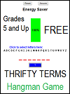 Thrifty Terms Hangman Game for Grades 5 and Up