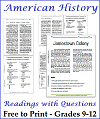 Free Printable APUSH Reading Worksheets with Questions for United States History