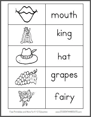 This free printable file folder game has students match pictures of objects to words.