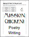 Mission: Chicken! Poetry Writing Worksheet
