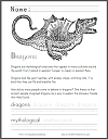 Dragon Mythology Informational Text with Coloring and Spelling/Writing Practice; Grades 1-3
