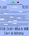 FDR Date Which Will Live in INfamy Gap Text Game