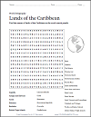 Caribbean Word Search Puzzle