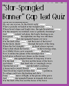 Star-Spangled Banner Cloze Text Reading Gap Quiz