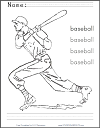 Baseball Batter Coloring Sheet