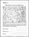 Marduk of Babylon Coloring Page with Writing