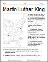 Dr. Martin Luther King, Jr., Map Worksheet