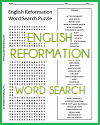 English Reformation Word Search Puzzle