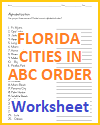 Florida Towns in ABC Order Worksheet