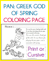 Greek God Pan Coloring Page