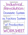 Domestic vs. Factory System of Production Blank Chart