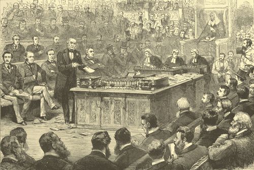 William Ewart Gladstone's first Home Rule Bill in British Parliament.