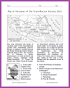 Mexican Volcanoes: Plateau of Anahuac Map Worksheet