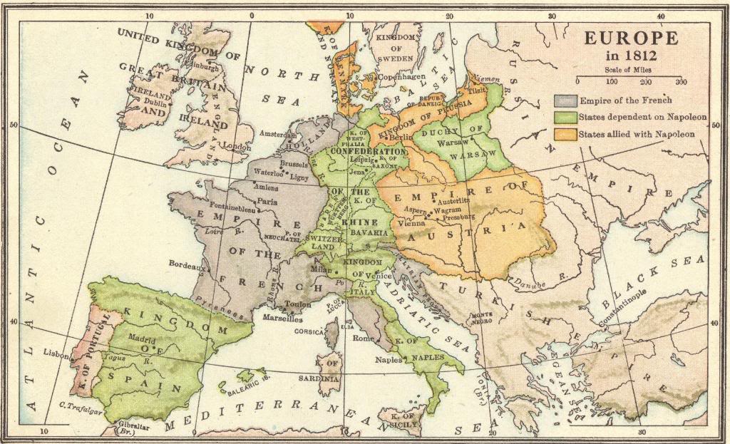 Interactive Map Quiz on Europe in 1812 During the Napoleonic Era
