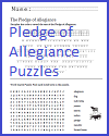 Pledge of Allegiance Puzzles Worksheet