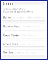 West Africa Handwriting & Spelling Worksheets