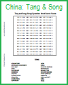 Tang and Song Dynasties Word Search Puzzle