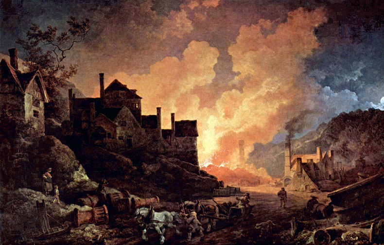 Coalbrookdale by Night (1801) by Philipp Jakob Loutherbourg the Younger