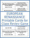 Printable Question Cards on the Renaissance