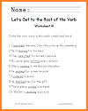 Let's Get to the Root of the Verb Worksheet #1