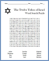 Twelve Tribes of Israel Word Search Puzzle