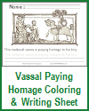 Vassal Paying Homage Coloring and Writing Sheet