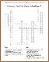 Dr. Martin Luther King Crossword Puzzle Worksheet
