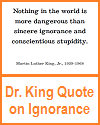 Dr. King Printable Quote on Ignorance and Stupidity