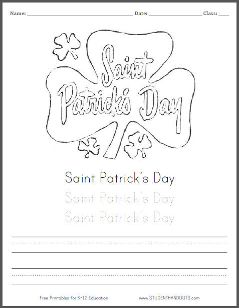 Saint Patrick's Day Shamrock Coloring Page for Kids