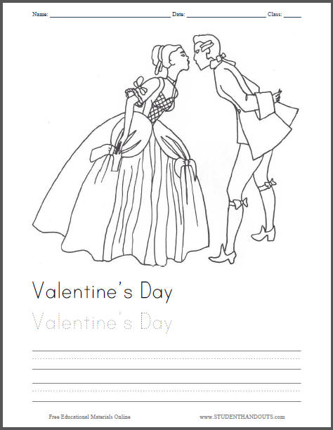 Love's First Kiss - Free Printable Coloring Sheet for Kids