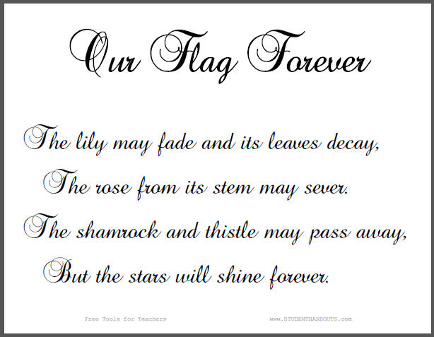 Our Flag Forever Classroom Sign - Free to print (PDF file).