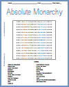 Absolute Monarchy Word Search Puzzle