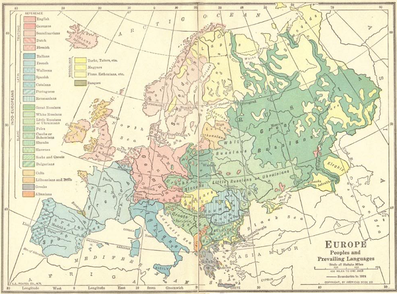 Map of European Language Groups