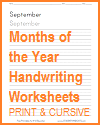 Months of the Year Writing Practice Worksheets