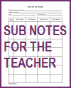Substitute Notes for the Teacher
