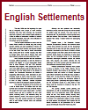"Early English Settlements in North America" Reading Worksheet with Questions