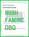 Great Famine in Ireland DBQ Worksheet