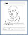 President Donald Trump Coloring Page
