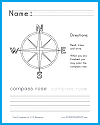 Compass Rose Writing and Coloring Worksheet