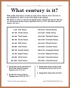 What century is it? Worksheet