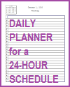 Daily Planner for a 24-hour Schedule