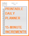 Printable Daily Planner with Office Hours in 15-minute Increments