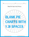 Blank Pie Charts with 1-30 Spaces