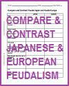 Compare and Contrast Japanese and European Feudalism Worksheet