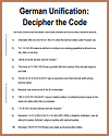German Unification Decipher-the-Code Puzzle Worksheet
